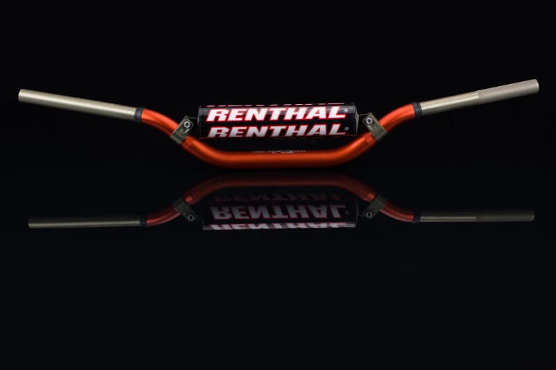 Renthal — Villopoto/Stewart, Orange, Width 811mm, Height 93mm, Rise 53mm, Clamp Area Width 130mm, Sweep 49mm, Control Length 200mm