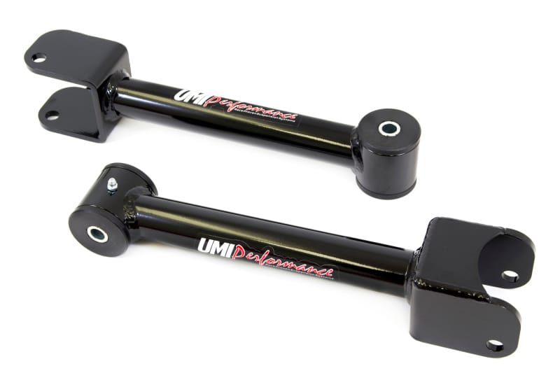 UMI Performance — UMI tubular rear control arms with poly bushings, bolt-on, 1-hour install.