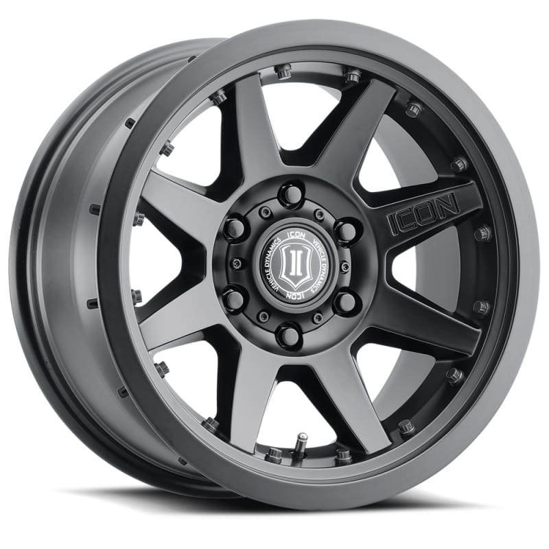 ICON — ICON ALLOYS REBOUND PRO SAT BLK - 17 X 8.5 / 5X5 / -6MM / 4.5" BS