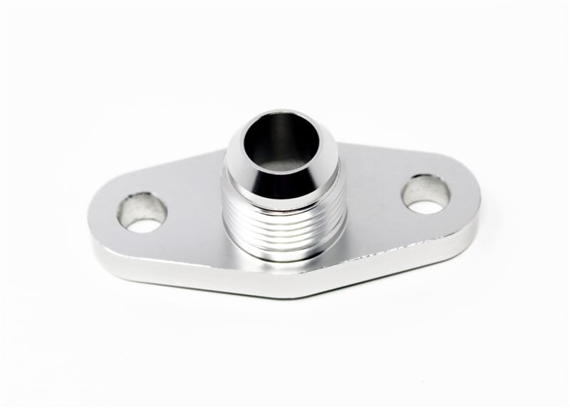 Torque Solution — Torque Solution Billet Offset Oil Drain Flange w/ Integrated -10AN Flange: T3/T4 & PTE/Borg Turbo