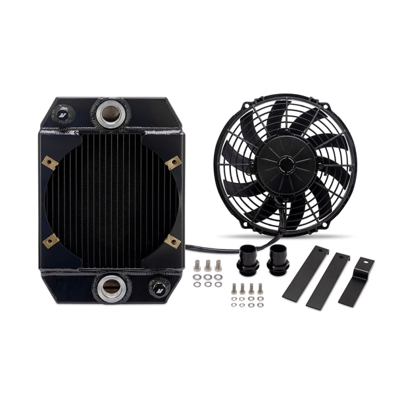 Mishimoto — Universal 9in Drag Race Performance Aluminum Radiator, Black