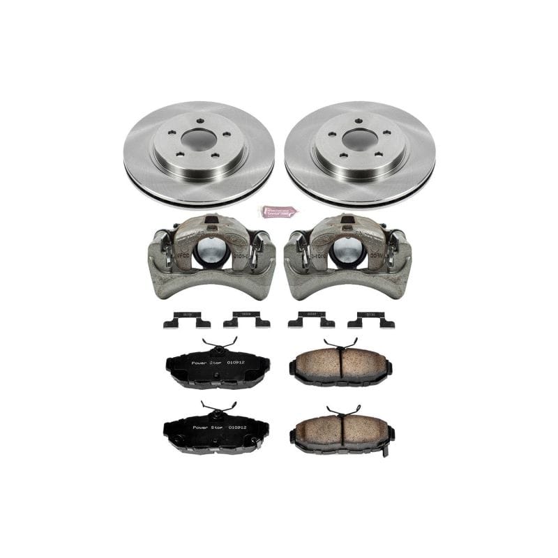 PowerStop — OE Stock Replacement Low-Dust Ceramic Brake Pad, Rotor and Caliper Kit