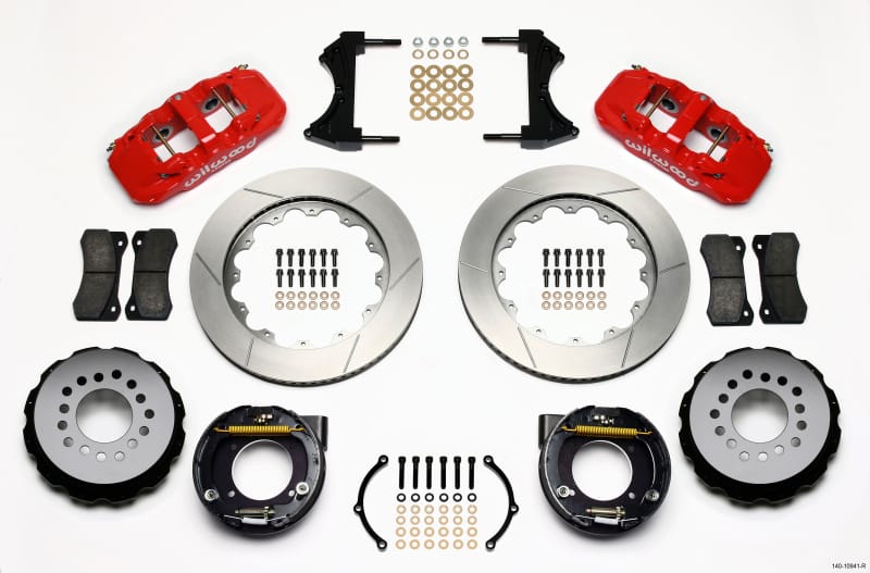 Wilwood — KIT,REAR,C10 CHEVY,5 LUG,2.42 OFFSET AERO4,14.00 ROTOR,RED