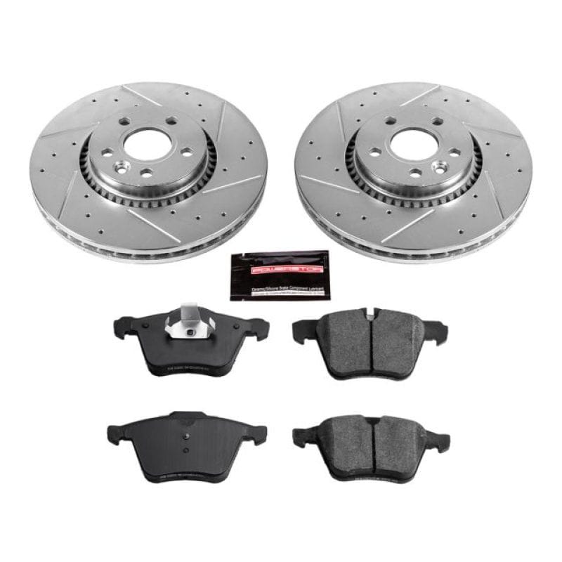 PowerStop — Z23 Daily Driver Carbon-Fiber Ceramic Brake Pad and Drilled & Slotted Rotor Kit