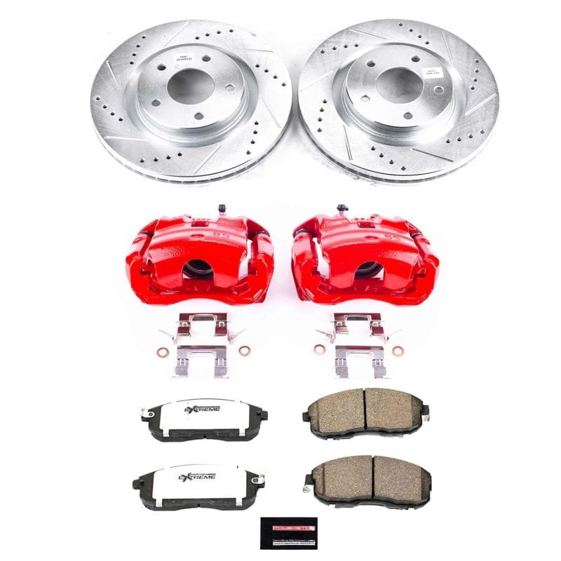 PowerStop — Z26 Street Performance Ceramic Brake Pad, Drilled Slotted Rotor, and Caliper Kit