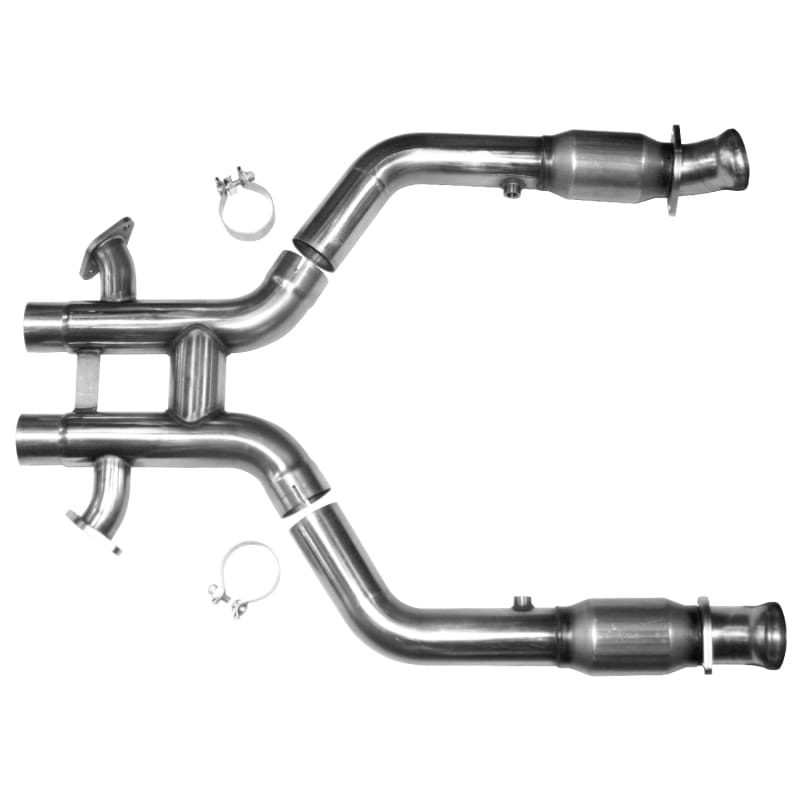 Kooks Headers — 3in. x 2-3/4in.(OEM) SS Catted H-Pipe. 2012-2013 Mustang Boss 302 5.0L.
3" x 2-3/4"(OEM) SS Catted H-Pipe. 2012-2013 Mustang Boss 302 5.0L.