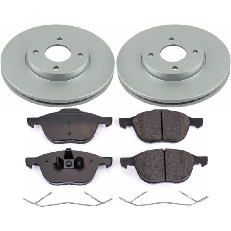 PowerStop — Genuine Geomet Coated Rotor and Low-Dust Ceramic Brake Pad Kit