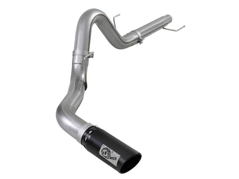 aFe — Large Bore-HD 4 IN 409 Stainless Steel DPF-Back Exhaust System w/ Black Tip