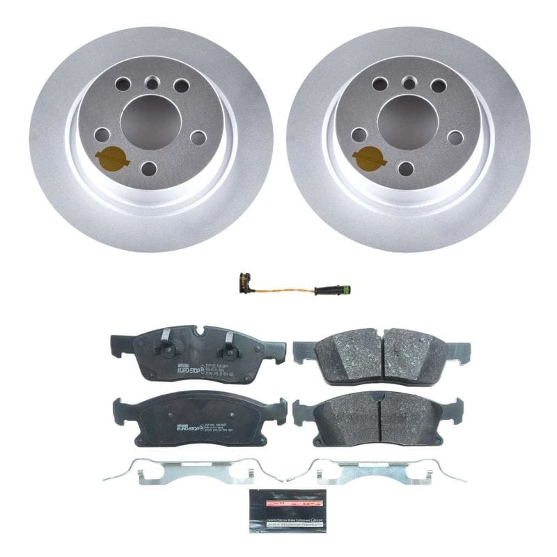 PowerStop — Genuine Geomet Coated Rotors, ECE-R90 Brake Pads + Hardware Kit