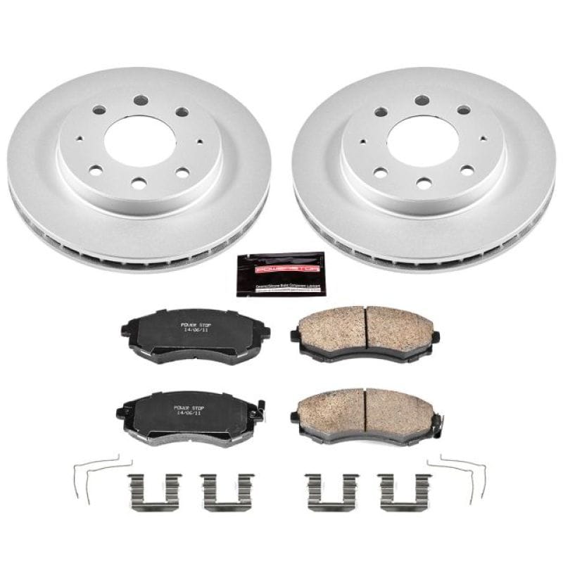 PowerStop — Genuine Geomet Coated Rotor and Low-Dust Ceramic Brake Pad Kit