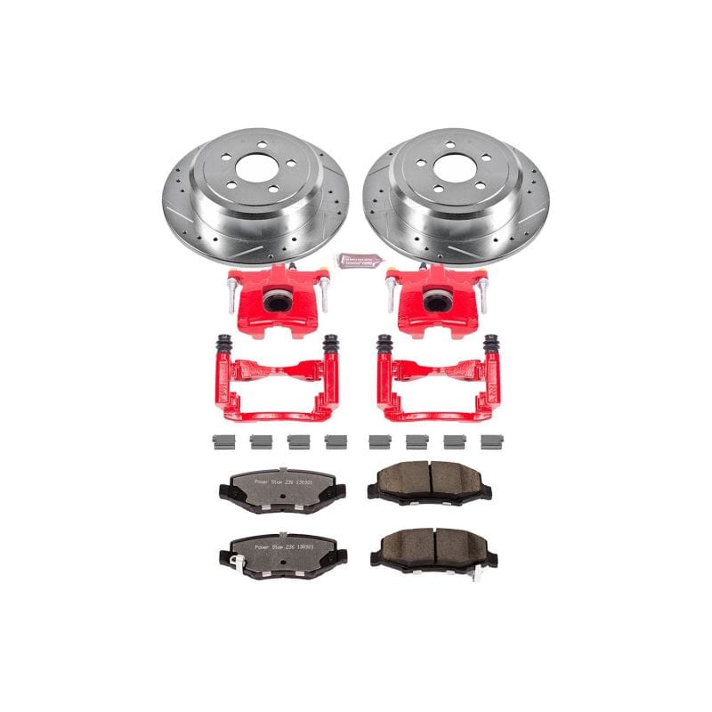 PowerStop — Z36 Truck and SUV Ceramic Brake Pad, Drilled & Slotted Rotor, and Caliper Kit
