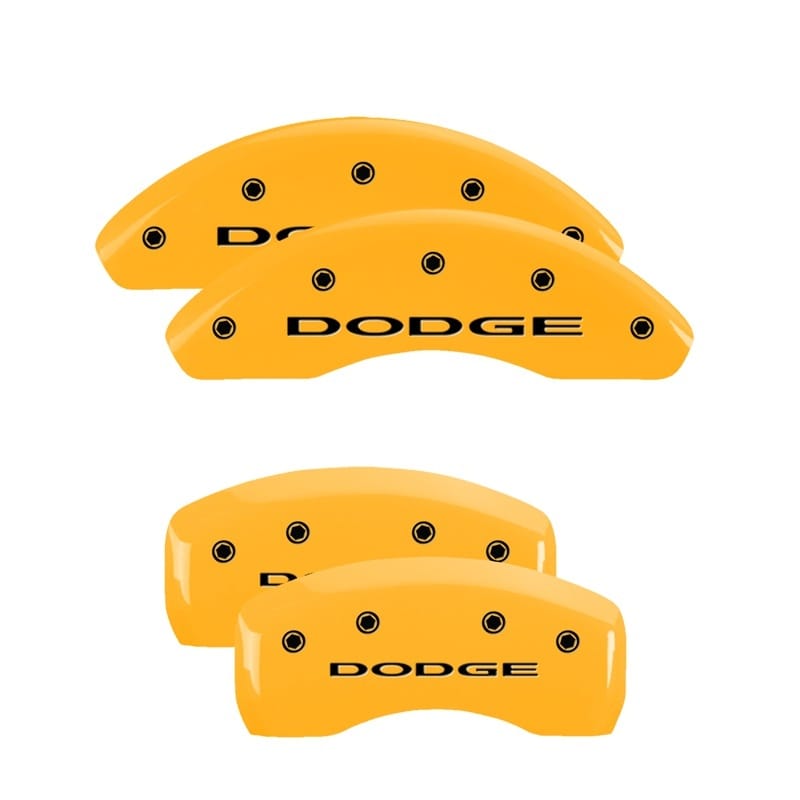 MGP — Set of 4 caliper covers, Engraved Front and Rear: With out stripes/Dodge, Yellow