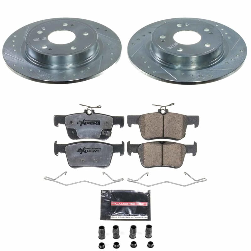 PowerStop — Z26 Street Performance Ceramic Brake Pad and Drilled & Slotted Rotor Kit