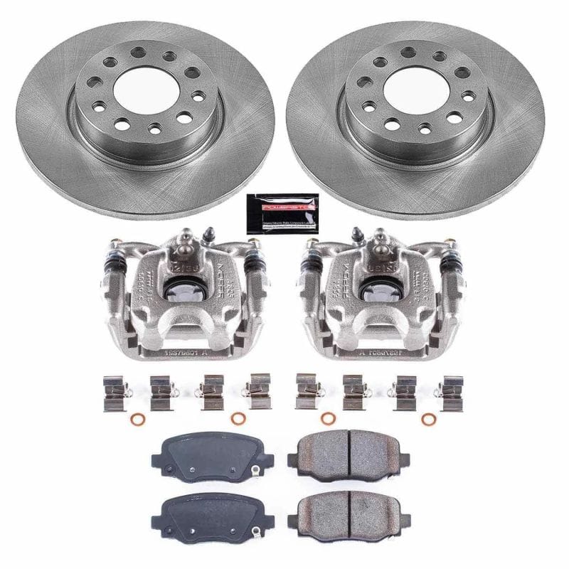 PowerStop — OE Stock Replacement Low-Dust Ceramic Brake Pad, Rotor and Caliper Kit