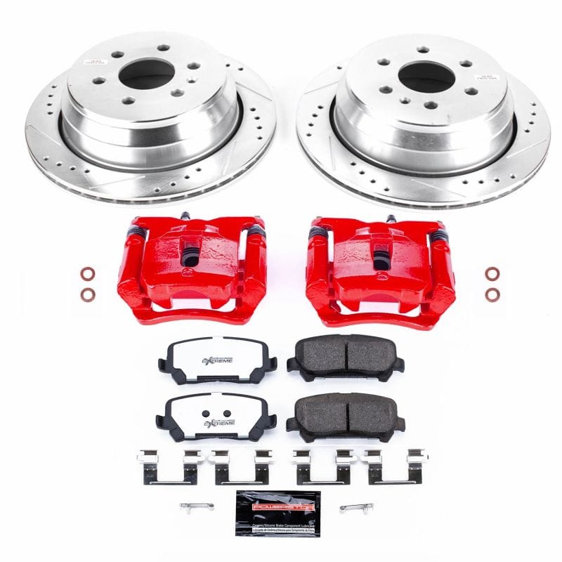 PowerStop — Z36 Truck and SUV Ceramic Brake Pad, Drilled & Slotted Rotor, and Caliper Kit