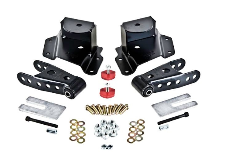 Belltech — 3" Drop Leaf Spring Shackle & Hanger Kit (Front Hanger/Rear Shackle)
SHACKLE & HANGER KIT | 3 INCH DROP - 6511