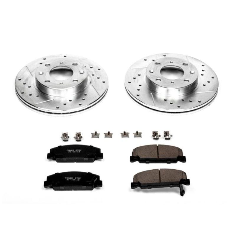PowerStop — Z23 Daily Driver Carbon-Fiber Ceramic Brake Pad and Drilled & Slotted Rotor Kit