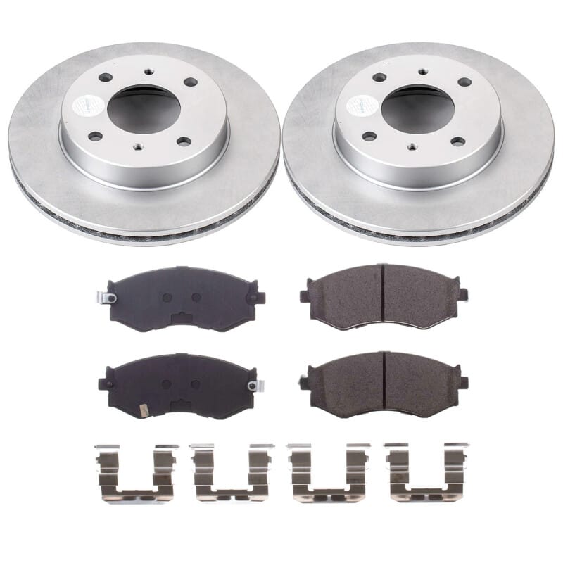 PowerStop — Genuine Geomet Coated Rotor and Low-Dust Ceramic Brake Pad Kit