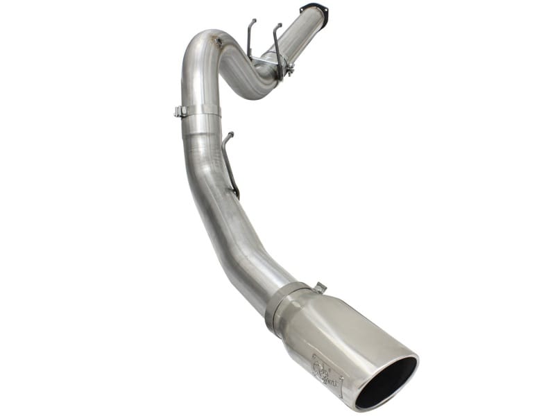 aFe — Large Bore-HD 5 IN 409 Stainless Steel DPF-Back Exhaust System w/Polished Tip