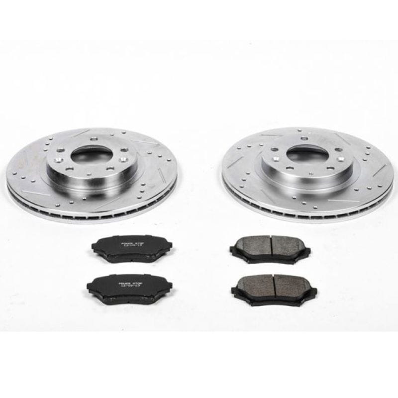 PowerStop — Z23 Daily Driver Carbon-Fiber Ceramic Brake Pad and Drilled & Slotted Rotor Kit