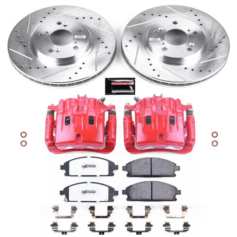 PowerStop — Z36 Truck and SUV Ceramic Brake Pad, Drilled & Slotted Rotor, and Caliper Kit