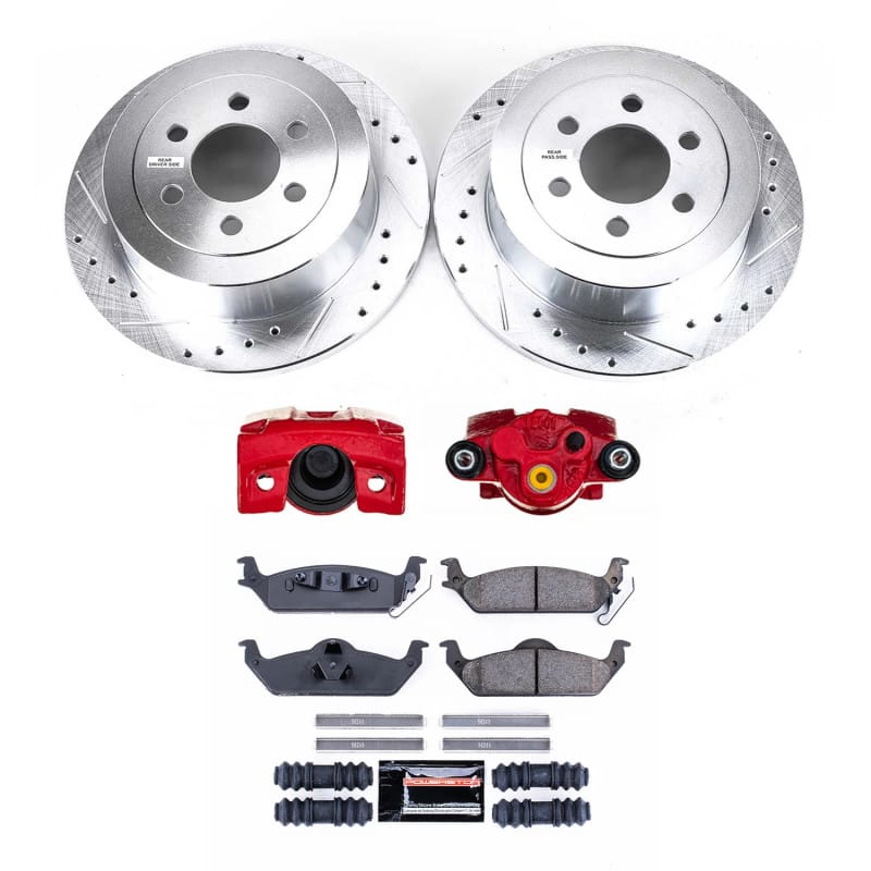 PowerStop — Z23 Daily Driver Carbon-Fiber Ceramic Pads Drilled & Slotted Rotor & Caliper Kit