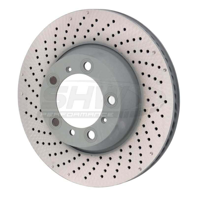 SHW Performance — SHW 15-16 Porsche 911 Carrera 4GTS 3.8L w/o Ceramics Left Rr Drill-Dimp MB Brake Rotor (99635240502)