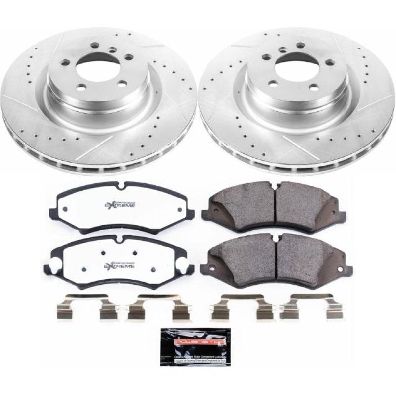 PowerStop — Z36 Truck and SUV Carbon-Fiber Ceramic Brake Pad and Drilled & Slotted Rotor Kit