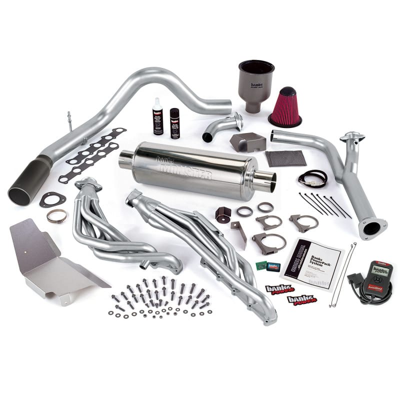 Banks Power — PowerPack System; W/AutoMind; Single Exh; S/S-Black Tip-99-04 Frd 6.8L Trk; Egr-
PowerPack Bundle with AutoMind Programmer; Single Exit Exhaust, Black Tip