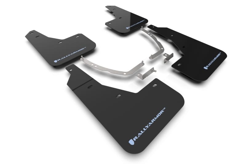 Rally Armor — Black Mud Flap/Light Blue Logo
