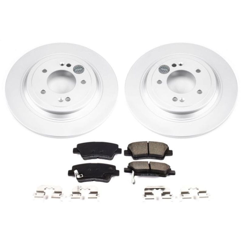 PowerStop — Genuine Geomet Coated Rotor and Low-Dust Ceramic Brake Pad Kit