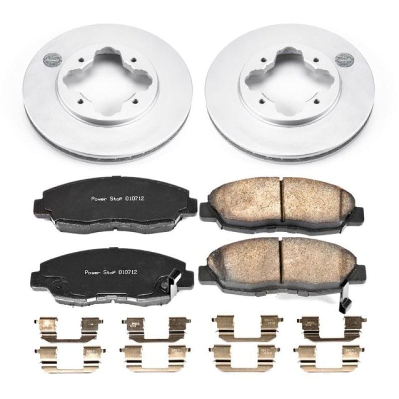 PowerStop — Genuine Geomet Coated Rotor and Low-Dust Ceramic Brake Pad Kit