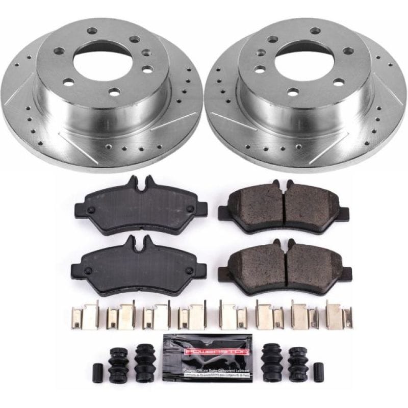PowerStop — Z23 Daily Driver Carbon-Fiber Ceramic Brake Pad and Drilled & Slotted Rotor Kit