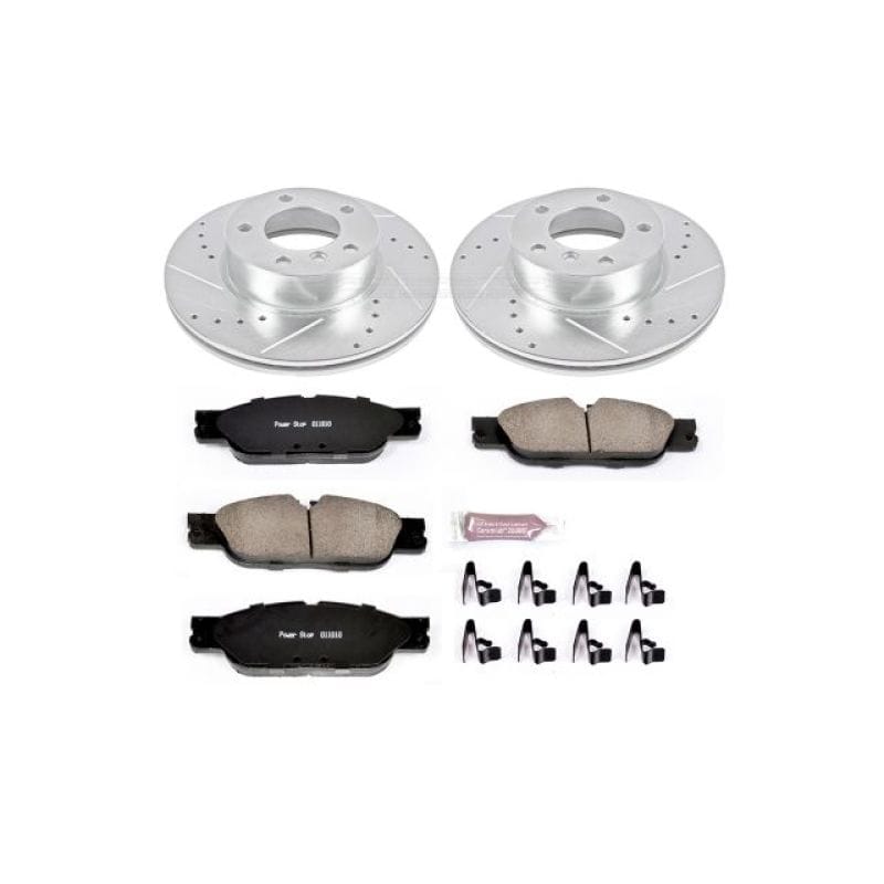 PowerStop — Z23 Daily Driver Carbon-Fiber Ceramic Brake Pad and Drilled & Slotted Rotor Kit