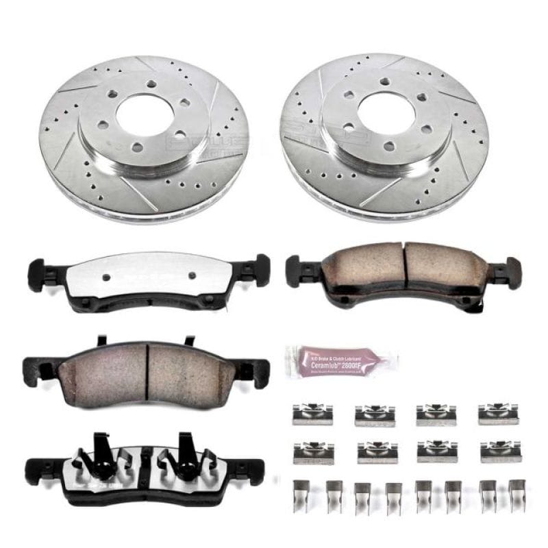 PowerStop — Z36 Truck and SUV Carbon-Fiber Ceramic Brake Pad and Drilled & Slotted Rotor Kit