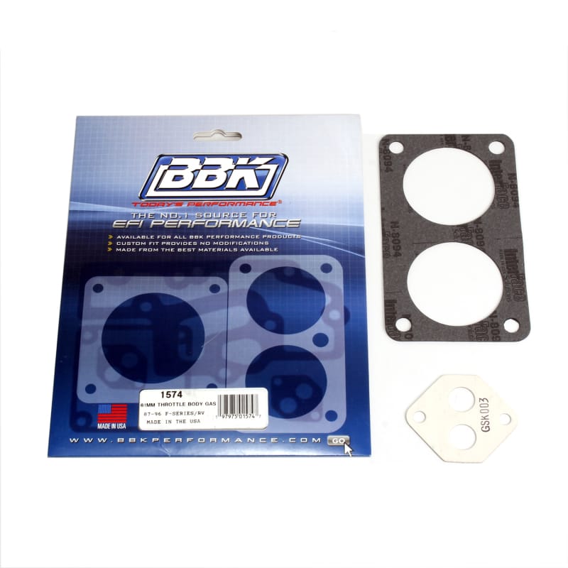 BBK — THROTTLE BODY GASKET KIT- FORD F-SERIES 61MM FOR #3502-3503
Throttle Body Gasket Kit