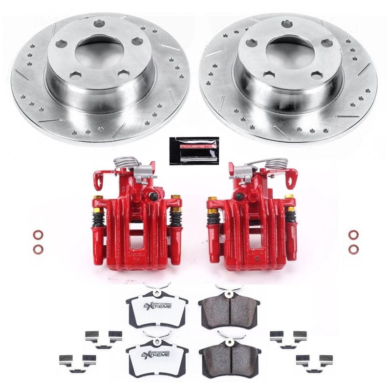 PowerStop — Z26 Street Performance Ceramic Brake Pad, Drilled Slotted Rotor, and Caliper Kit