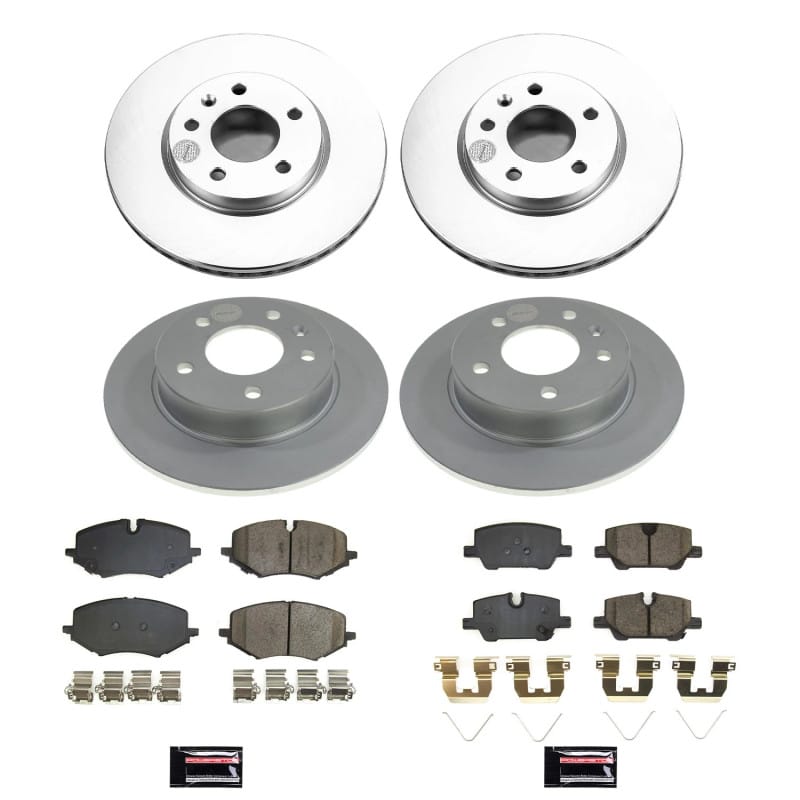 PowerStop — Genuine Geomet Coated Rotor and Low-Dust Ceramic Brake Pad Kit