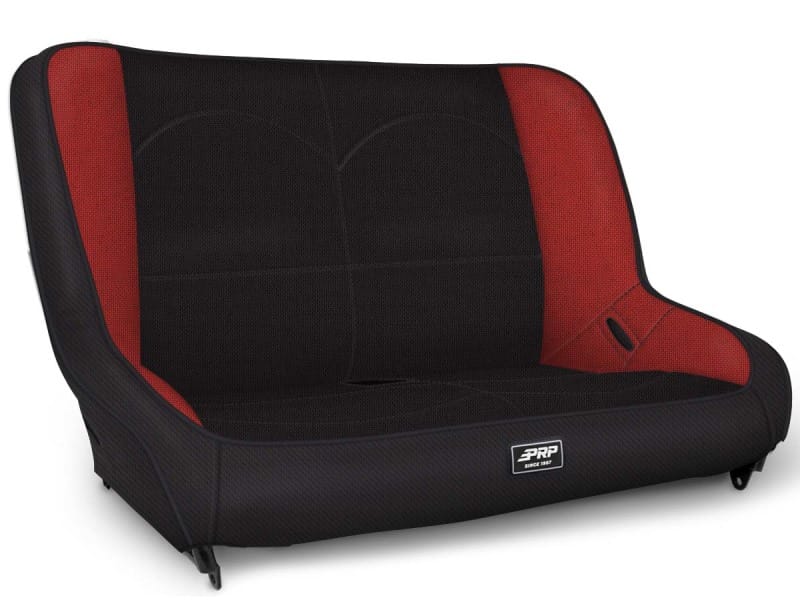 PRP Seats — PRP Jeep TJ/LJ/JK Low Back Rear Bench - Black/Red