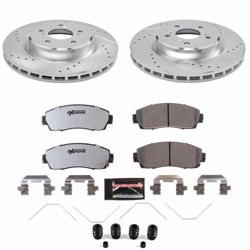 PowerStop — Z26 Street Performance Ceramic Brake Pad and Drilled & Slotted Rotor Kit
