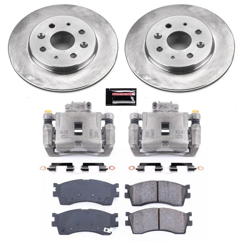 PowerStop — OE Stock Replacement Low-Dust Ceramic Brake Pad, Rotor and Caliper Kit