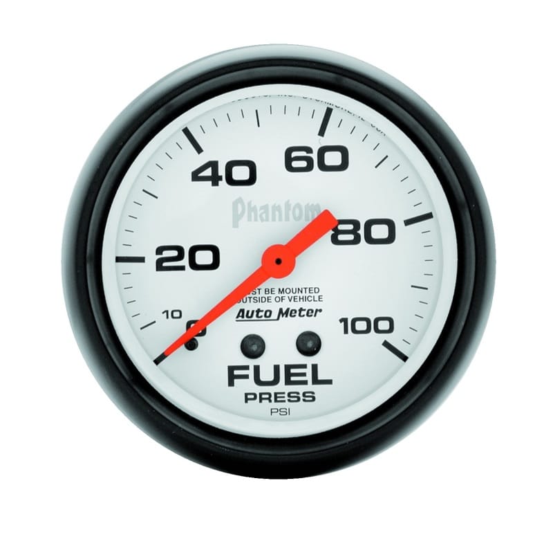 AutoMeter — GAUGE, FUEL PRESSURE, 2 5/8" , 100PSI, MECHANICAL, PHANTOM
