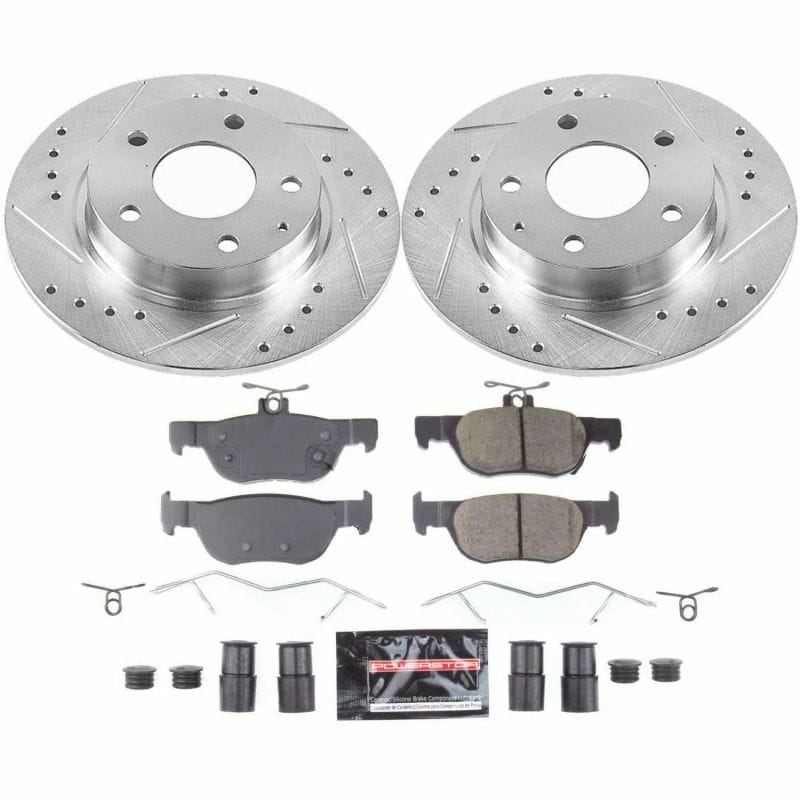 PowerStop — Z23 Daily Driver Carbon-Fiber Ceramic Brake Pad and Drilled & Slotted Rotor Kit