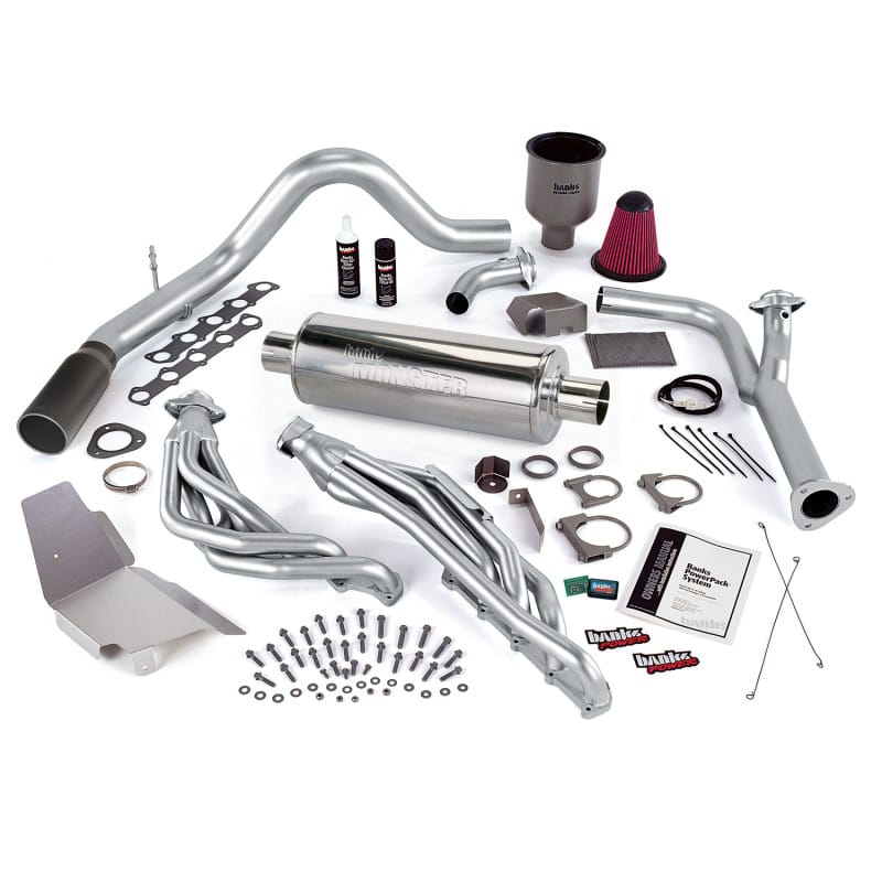 Banks Power — PowerPack System; Single Exh; S/S-Black Tip-99-04 Frd 6.8L Trk; Egr-Late Cat
PowerPack Bundle, Complete Power System with Single Exit Exhaust, Black Tip