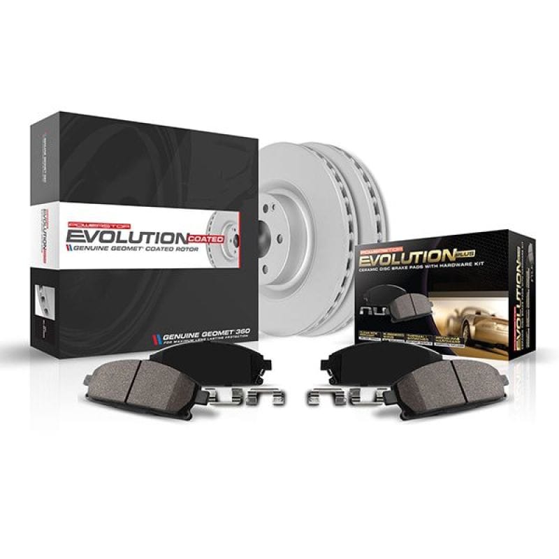 PowerStop — Genuine Geomet Coated Rotor and Low-Dust Ceramic Brake Pad Kit