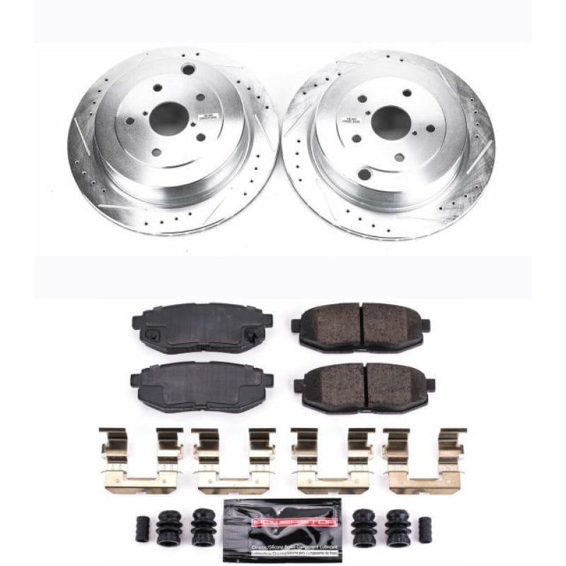 PowerStop — Z23 Daily Driver Carbon-Fiber Ceramic Brake Pad and Drilled & Slotted Rotor Kit