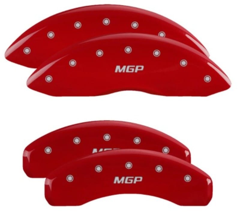 MGP — Set of 4 caliper covers, Engraved Front and Rear: MGP, Red powder coat finish, s