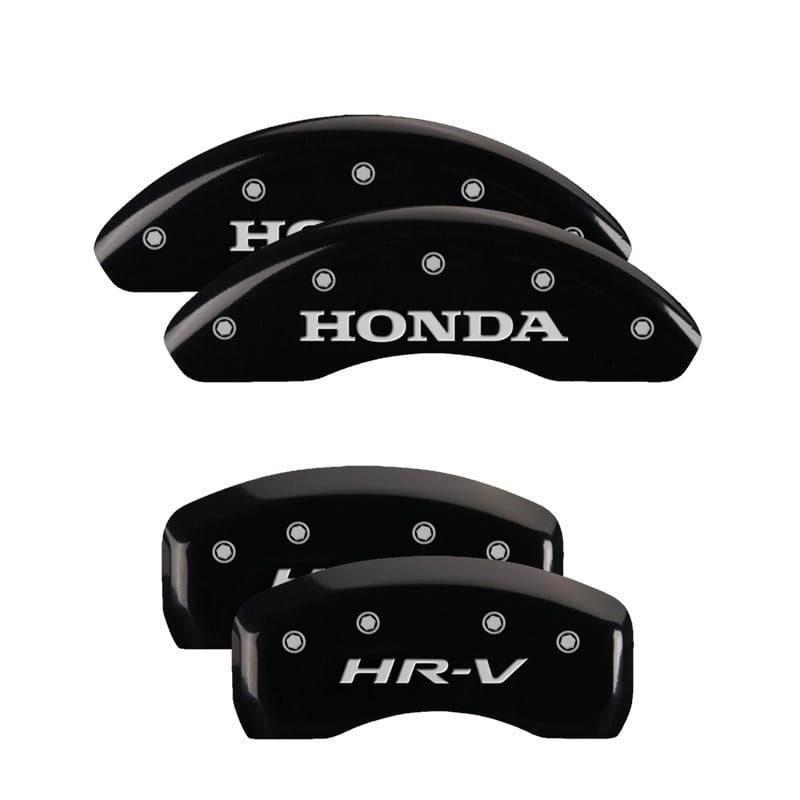 MGP — Set of 4 caliper covers, Engraved Front: Honda - Engraved Rear: HR-V, Black powd