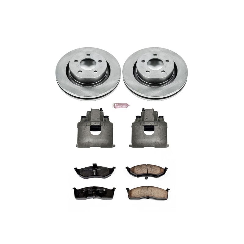 PowerStop — OE Stock Replacement Low-Dust Ceramic Brake Pad, Rotor and Caliper Kit