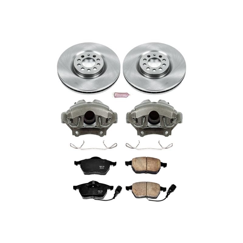 PowerStop — OE Stock Replacement Low-Dust Ceramic Brake Pad, Rotor and Caliper Kit
